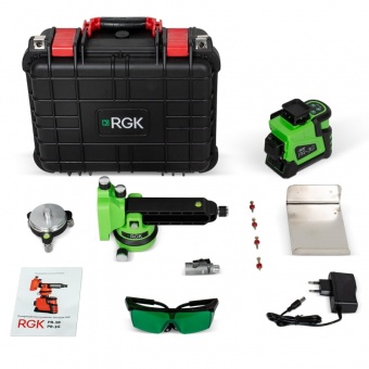 Комплект: лазерный уровень RGK PR-3G + штанга-упор RGK CG-2